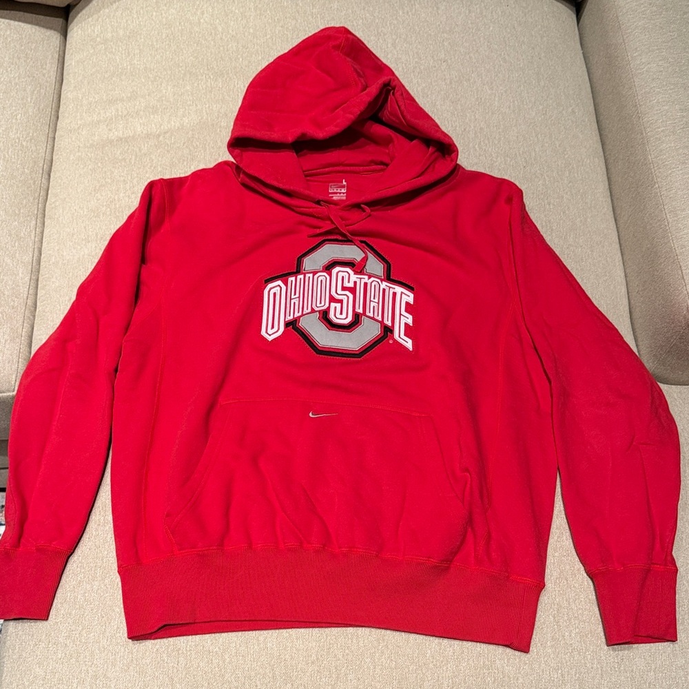 Nike Red Ohio State Crewneck Hoodie with Logo